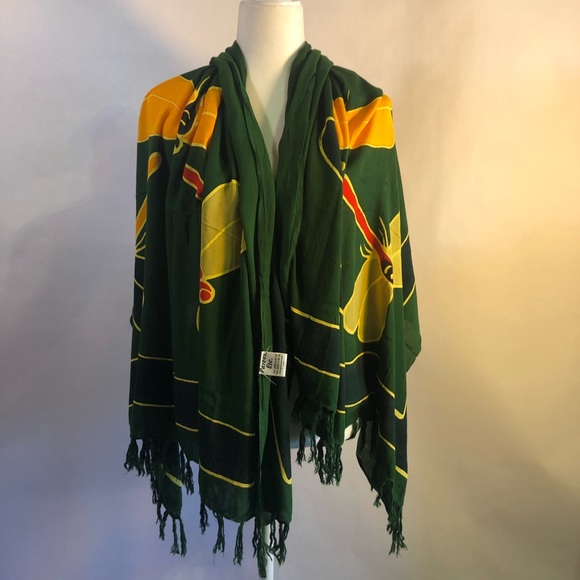 Pareos, Etc. Batik Dragonfly Large Rayon Convertible Wrap Cover Up - Picture 2 of 13